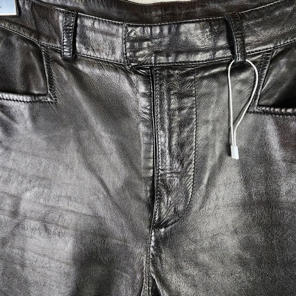 Gucci Tom Ford Vintage 1999 Black Leather Pants Size 40/ 27W Luxury Designer - Picture 4 of 16